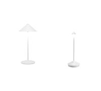 Zafferano, Set de lampes Pina Pro + Pina L Desk, Lampes de Table, Rechargeables et Sans Fil avec Contrôle Tactile, Adaptées pour le Salon et l'Extérieurs, Dimmer, Couleur Blanc