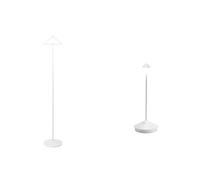 Zafferano, Set de lampes Pina Pro + Pina XXL, Lampe de Table et de Sol, Rechargeable et sans Fil avec Contrôle Tactile, Adaptée pour l'Intérieurs et l'Extérieurs, Dimmer, Couleur Blanc