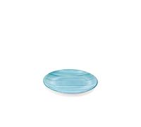 Zafferano Striche - Assiette à Dessert en Porcelaine, Diamètre 210 mm, Couleur Acquamarine, Lavable au Lave-vaisselle jusqu'à 60° - Ensemble 6 Pièces