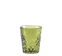 Zafferano Tumbler Balloton Vert Pomme Lot de 6 Verres en Verre Soufflé à la Main avec Texture en Relief Artisanale Élégante et Résistante 35cl