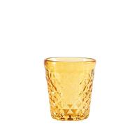 Zafferano Verres Tumbler Série Balloton en Verre Soufflé à la Bouche Couleur Ambre - Coffret de 6 Pièces Artisanales pour Une Table Élégante