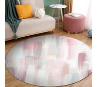 ZAHHYG Tapis Rond 100 cm Gris Rose avec Le Fond Antidérapant | Tapis d’intérieur Moderne,moquette Doux Chambre Adulte pour Chambre Et Salon- Et Facile D'Entretien