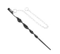 ZAICOLER Ancre de Chaîne de Pluie de 13 Pouces, Pointe de Chaîne de Pluie au Sol en Métal Robuste avec Revêtement en Poudre Noire, Piquet en Spirale d'ancrage avec Dessus Plat pour Descentes