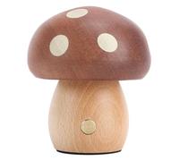 ZAICOLER Lampe de Table Champignon, Petite Veilleuse LED Rechargeable sans Fil en Bois, Commande Tactile, Gradation Continue, Lampe Portable en Bois d'ébène, Idéale pour la Décoration de la Maison,