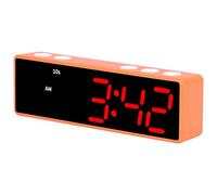 ZAICOLER Minuterie D'entraînement Numérique LED, Horloge électronique Compacte pour Maison, Fitness, Bureau, Blanc (Cadre Orange + Affichage Bleu et Rouge)