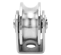 ZAICOLER Roue à Rainure en U de 48 Mm, Poulie de Rail en Acier Inoxydable, Rouleau à Rainure en Acier Inoxydable avec Trou de Montage de 10 Mm, Idéal pour Portail Coulissant et Chariot Industriel