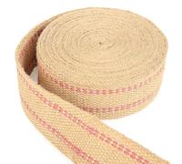ZAIONE Rouleau de ruban en toile de jute naturelle rouge de 10 m de large - 5,1 cm de large - Pour travaux manuels et réparation d'équipements en plein air (rayures rouges)
