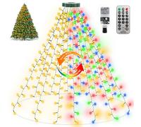 ZAIYW Guirlandes lumineuses pour sapin de Noël, 2,5 m x 16 rangées de 400 LED à couleur changeante avec minuteur circulaire, guirlandes lumineuses étanches en cascade pour sapin de Noël intérieur et