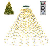 ZAIYW Lumières de Sapin de Noël, 2,5M 16 Fils 400 LED avec Anneau, 8 Modes et Timer, Guirlande Fée Cascade Imperméable pour Déco Noël Intérieur Extérieur (Blanc Chaud)