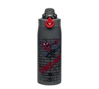Zak Designs Marvel Spider-Man Sage Bouteille d'eau pour enfants pour l'école ou les voyages, bouteille d'eau en acier inoxydable de 540 ml avec paille, poignée et couvercle anti-fuite (Miles