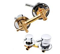 ZAKSEM Mitigeur Cabine De Douche,2/3/4/5 Voies Sortie D'eau Filetage/intubation,Entraxe 10Cm/12,5Cm Mitigeur Laiton Salle De Bain Poli Douche Robinet Cabine (Intubation 3 way 10cm)