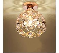 Zaku Plafonnier Luminaire Moderne Industriel Cristal Suspension Lustre Abat-Jour en Métal Cuivré Lampe de plafond E27