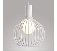 Zaku Suspension Luminaire industrielle Lustre Plafonnier E27 Vintage Abat-Jour en Métal Cage Lampe éclairage Blanc