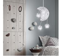 Zaku Suspension Luminaire Lune Étoiles LED Lustre Plafonnier avec 5 Ampoules pour Enfants Chambre 15CM Lumière Blanche Froide