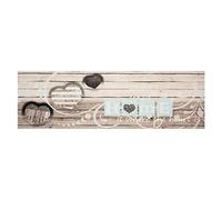 Zala Living Cook & Clean - Tapis de Cuisine antidérapant - Tissu Plat - Tapis de Cuisine - Lavable - Tapis de Cuisine - Home is Where The Heart is - pour couloir, Cuisine - Gris crème, 45 x 140 cm