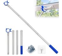 Zalava Perche Téléscopique Jusqu’à 152cm pour Fenêtre de Toit et Store | Canne Extensible en Acier Inox Compatible avec Fenêtre à Soufflet/Battante/Coulissante et Solstro/Dakea/VELUX à Poignée Basse