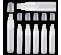 ZALHIN 10 Pièces Marqueurs Rechargeables, Peinture Vierges remplissables vides de 10 mm, Graffiti Tube de Stylo Blanc Transparent pour Encre d'art et Aquarelle
