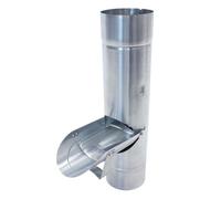 ZAMBELLI Collecteur d'eau de pluie sans filtre 120mm Argent zinc-titane | Clapet d'eau de pluie robuste pour tuyau de descente, dérivation pour récupérateur d'eau, écoulement de gouttière