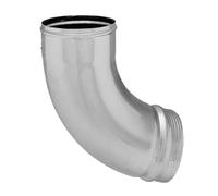ZAMBELLI Coude de descente 72 degrés avec bourrelet 80mm Argent | Coude de descente galvanisé en zinc pour évacuation des eaux pluviales, raccord de gouttière, tube de descente.