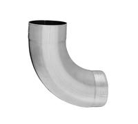 ZAMBELLI Coude de descente 85 degrés monobloc 100mm Argent | Coude de tuyau de descente galvanisé, coude de gouttière zinc pour évacuation eaux pluviales, raccord pluvial, robuste