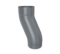 ZAMBELLI Coude de socle, serti monobloc 80mm Anthracite galvanisé | Coude de déport tuyau de descente, raccord pour saillies mur/enduit, compatible gouttière, évacuation pluviale zinc.