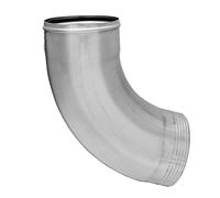 ZAMBELLI Coude de tuyau de descente 72 degrés, serti monobloc 100mm Argent | Coude de tuyau en acier galvanisé, haute protection anticorrosion, montage facile sans soudure