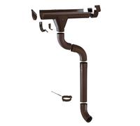ZAMBELLI Kit gouttière 4m, RG250 Brun cuivré Zinc | Kit de gouttière pour pavillon, abri de jardin, carport et terrasse, sans soudure, descente pluviale et accessoires inclus