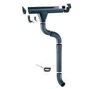 ZAMBELLI Kit gouttière 6m, RG250 Anthracite Zinc | Kit de gouttière pour pavillon, abri de jardin, carport et terrasse, sans soudure, descente pluviale et accessoires inclus