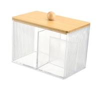 Zambuph Boîte Transparente pour Cotons-tiges, Organisateur de Maquillage, Solution de Rangement compacte, Durable et sécurisée pour Les Essentiels de Salle