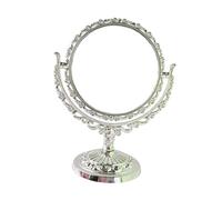 Zambuph Miroir de table ovale pivotant rétro élégant, miroir de maquillage vintage double face avec rotation à 360 degrés, support bureau ovale pivotant rétro rond