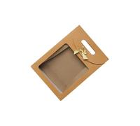 Zambuph Sac Cadeau à fenêtre Ouverte avec nœud, Couleur Unie, fourre-Tout en Papier Kraft, Cadeaux de Mariage scellés, Pochette d'emballage pour Sac à Main de Bonbons, 20 * 14 * 7cm