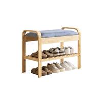 Zambuph Tabouret Ottoman Rond en,Banc à Chaussures 4 | Tabouret ottoman rond en bambou avec espace de rangement