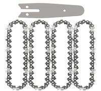 ZAMDOE Lot de 4 chaînes de tronçonneuse 4 Pouces 28 maillons d'entraînement Pas de 1/4" pour Stihl GTA 26 jauge de 0,043" avec Guide chaîne de 4 Pouces 10 cm références 71 PM3 28 3670 005 0028