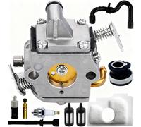 ZAMDOE MS 170 Carburateur de Rechange pour Stihl MS180 MS170 017 018 MS170C MS180C tronçonneuse pour Zama C1Q-S57 C1Q-S57A C1Q-S57B 11301200603 Pièces détachées Filtre à air, Bougie, Tuyau d'essence