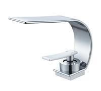 Zamery Robinet de lavabo cascade chromé - Mitigeur monocommande - Robinet de salle de bain avec tirette - Économie d'eau - Économie d'eau - Économie d'énergie