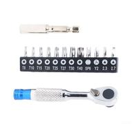 ZAMETTER Jeu de tournevis à cliquet 72 dents double tête pour Torx T8-T40 PH0-PH3 SL3-SL5 H2-H6 avec porte-embout magnétique pour réparation de vélo, tâches de bricolage à domicile (c)