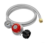 ZAMETTER Régulateur avec manomètre pour tuyau tressé de four à gaz propane adaptateur convertisseur de 3,7 m