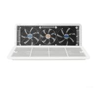 ZAMETTER Ventilateur de réfrigérateur avec grille 12 V Triple support latéral d'échappement pour refroidissement camping-cars, yachts, bateaux, cuisine, douche, rangement en ABS blanc, 479 mm