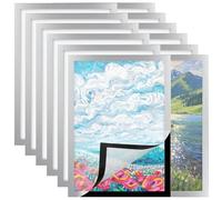 Zamety 12 Pcs Cadre Photo Magnetique A5, Autocollant Cadre Magnetique, Magnet Photo avec Fermeture Aimantée, Argentée Pochettes d'Information Autocollant pour Bureau, École, Organisatio 21 x 14,8 cm