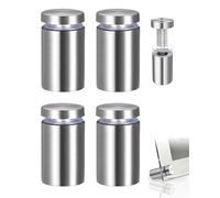 ZAMXHUG 4 pièces Entretoise de Verre Argent, Support D'entretoise en À Vis pour Le Montage Et La Fixation du Verre, acier inoxydable (19×30 mm)