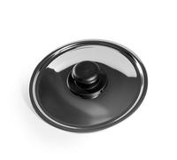 Zanetti, Couvercle en inox, couvercle en acier inoxydable, diamètre 26 cm, poignée plastique, convient aux casseroles et poêles, lavable au lave-vaisselle
