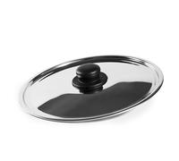 zanetti, Couvercle en inox, couvercle en acier inoxydable, diamètre 34 cm, poignée plastique, convient aux casseroles et poêles, lavable au lave-vaisselle