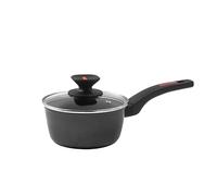Zanetti Evolution Casserole à induction diamètre 16 cm, fond antiadhésif, haute épaisseur, casserole avec couvercle, poignée confortable une poignée, noir