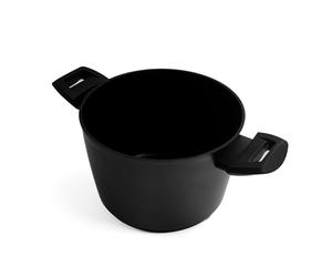 Zanetti Evolution Pot à induction 20 cm de diamètre, fond antiadhésif, casserole haute tous les étages de cuisson, poignée confortable, couleur noire