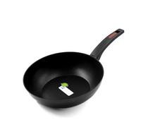 Zanetti Evolution Wok pour induction, diamètre 28 cm, poêle avec fond antiadhésif, haute épaisseur, poignée confortable, noir