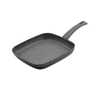 Zanetti, Poêle à griller antiadhésif 28 x 28 cm DurapIETRA, grill forgé, effet pierre, convient à tous les étages de cuisson inclus induction