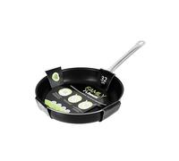 Zanetti, Poêle antiadhésive 32 cm épaisseur 2,5 mm convient à tous les plaques de cuisson inclus induction poignée acier intérieur couleur noir extérieur noir