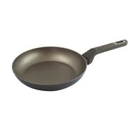 Zanetti, Poêle forgée à grande épaisseur de la terre, poêle antiadhésive en aluminium, adaptée à tous les étages, y compris induction, poignée Soft Touch effet bois, diamètre 26 cm, emballage 100%