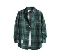 Zanisouta Chemise de travail en flanelle pour homme - Coupe droite - Avec double poche - Chemise de loisirs à carreaux - Chemise de bûcheron - Chemise traditionnelle - Vintage - Cardigan décontracté