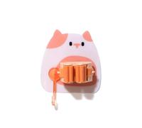 Zanthicia Vadrouille support organisateur mur auto-adhésif cintre support ménage suspendu en plastique balcon balai brosse tuyau crochet dessin animé, Orange jaune